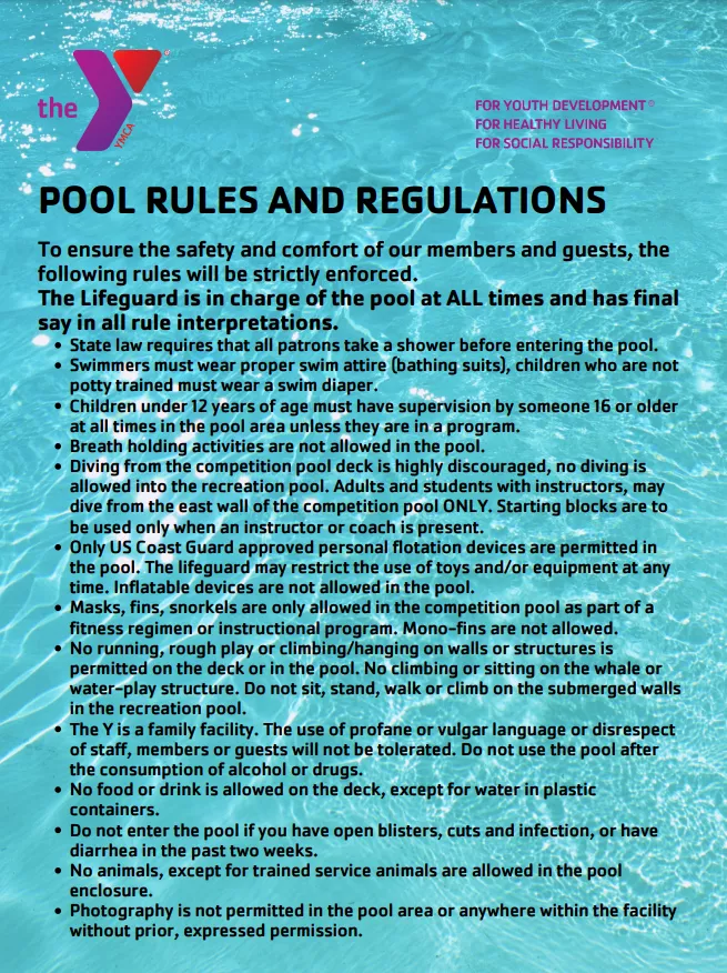 Pool Rules poster