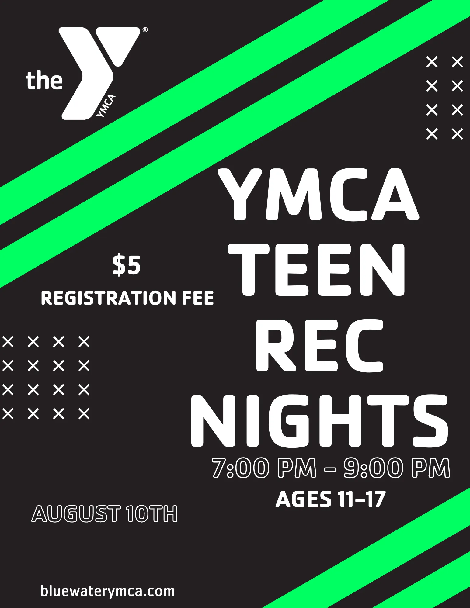 YMCA Teen Rec Nights Flyer