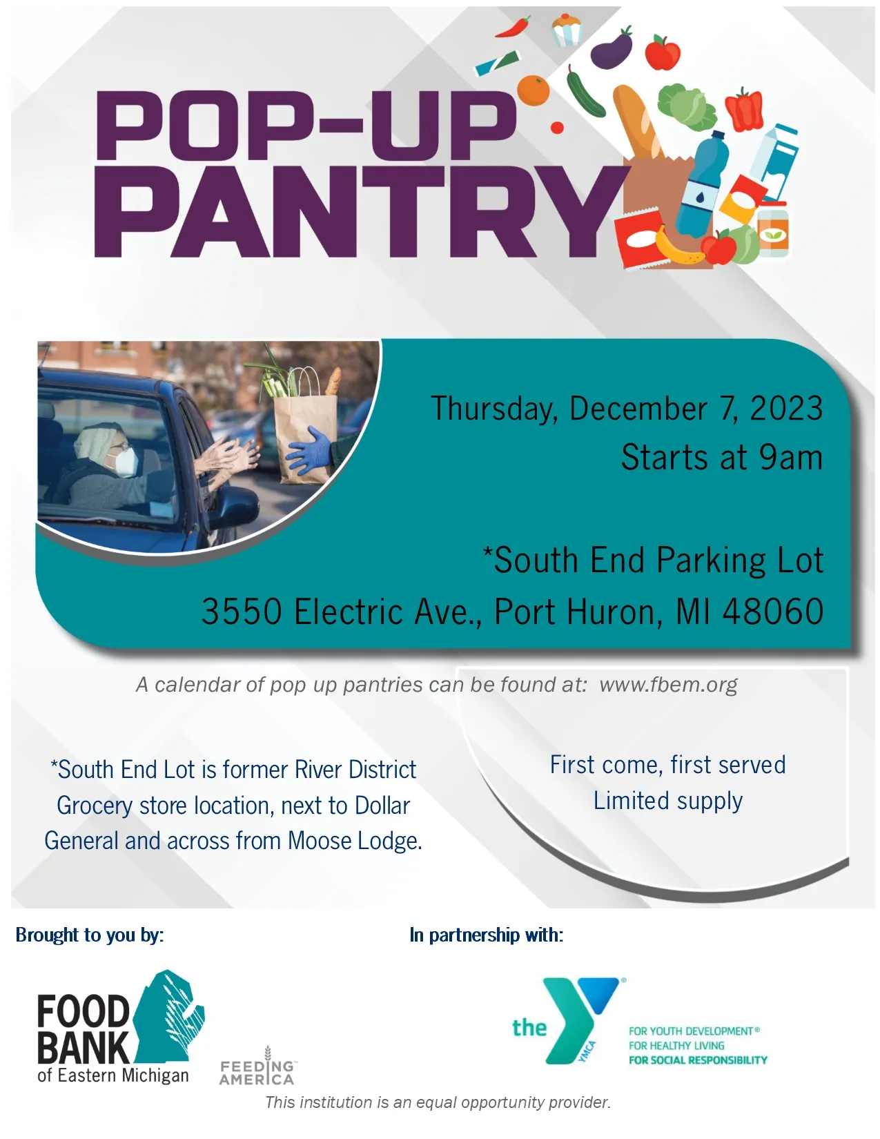 Pop Up Food Pantry on December 7th, 2023