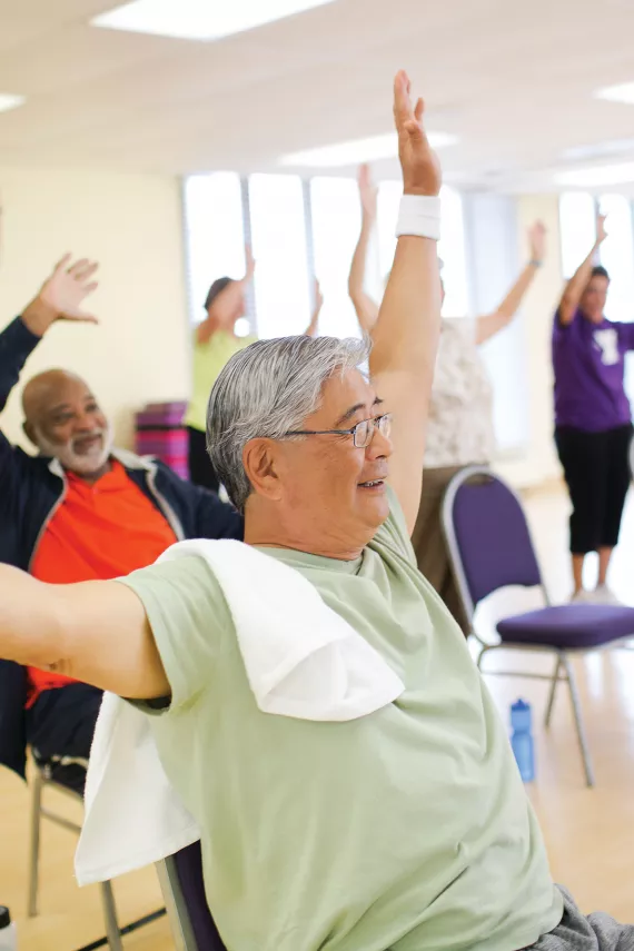 Older adults participating in an exercise class