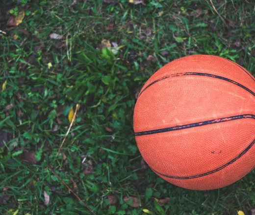 basketball on grass